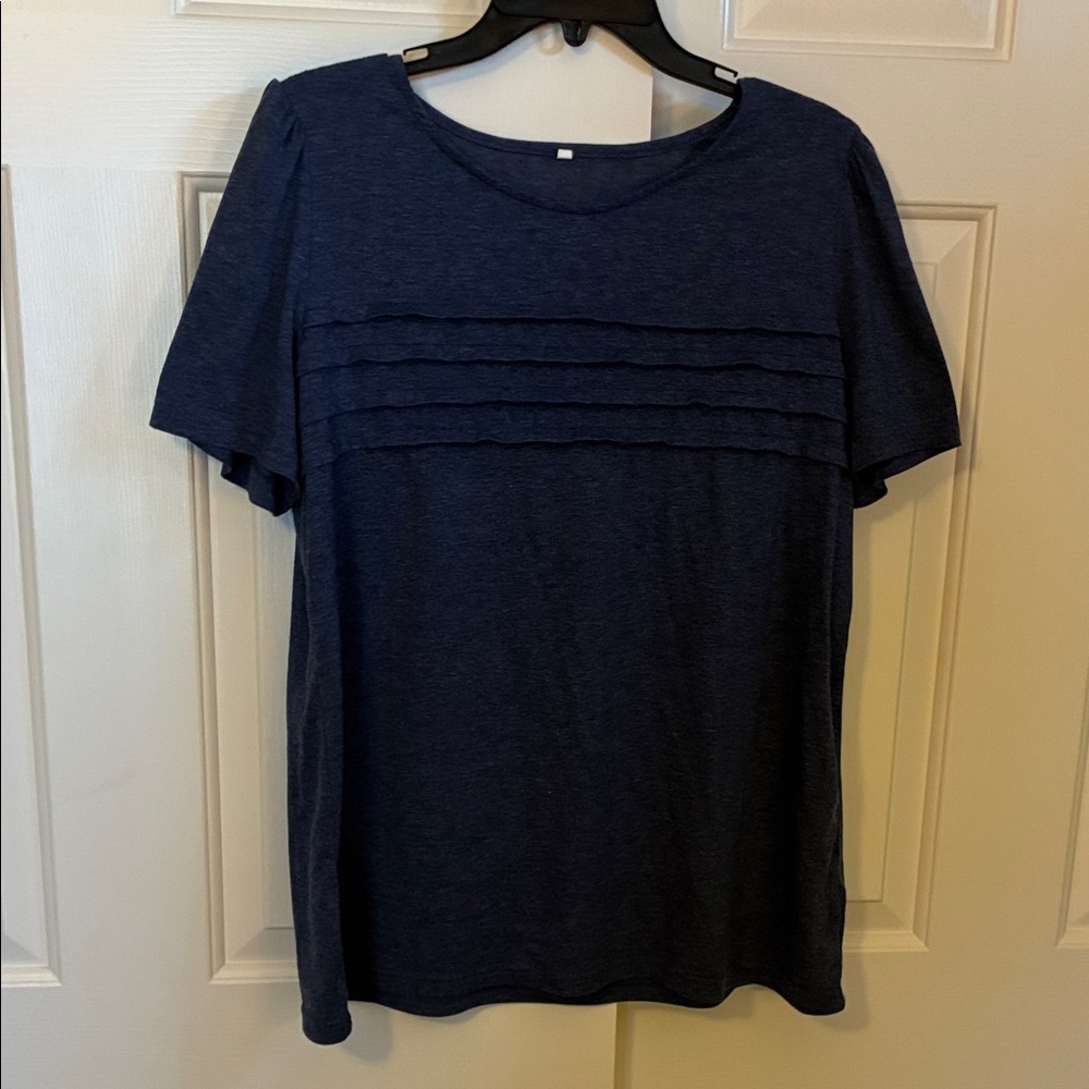 Classic Navy Short-Sleeve Women's Top